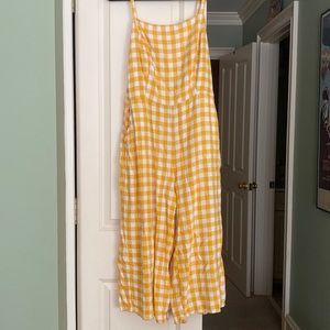 Yellow checkered jumpsuit/romper